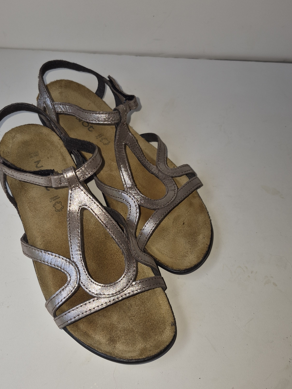 Naot Women's Metallic Taupe Strappy Sandals
